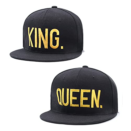 Lot de 2 chapeaux de baseball brodés 3D style hip hop Taille réglable Noir Cover