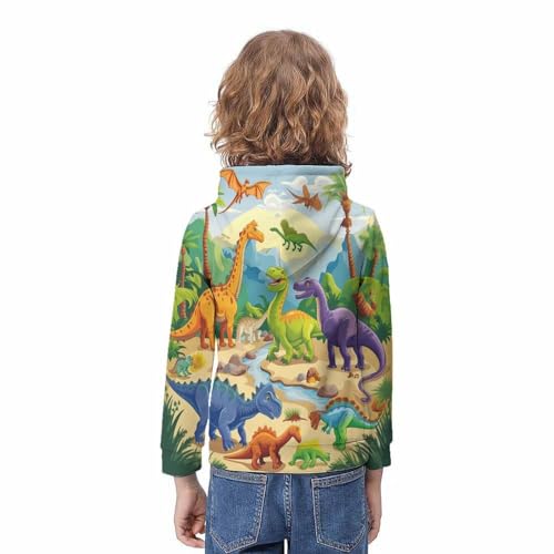 Sweat capuche dinosaures garçon pull confortable motif 3D ado 11-13 ans - 4