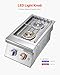 VEVOR Double Grilling Side Burners, 2 x 17,000BTU Liquid Propane Side Burner for Outdoor Kitchen, Convertible to Natural Gas, 304 Stainless Steel Built-in Double Burners with LED for BBQ Grill Island