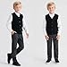 Yanmucy Boys Girls Knitted Vest V-Neck Sleeveless Knitwear Sweater School Uniform Matching Shirt Jumper for Kids 5-14 Years (US, Age, 7 Years, 8 Years, Black)