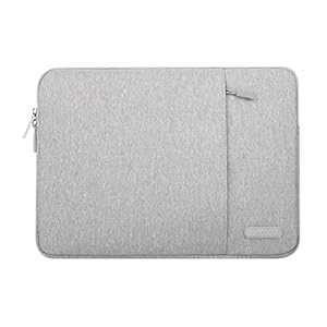 MOSISO Laptop Sleeve Bag Compatible with MacBook Air/Pro, 13-13.3 inch Notebook, Compatible with MacBook Pro 14 inch M3 M2 M1 Chip Pro Max 2023-2021, Polyester Vertical Case with Pocket, Gray