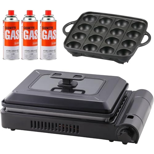 【セット買い】イワタニ Iwatani 岩谷 カセットガス ホットプレート 焼き上手さんβプラス CB-GHP-BPLS + たこ焼きプレート CB-A-TKP + カセットガス CB缶 3P セットのサムネイル