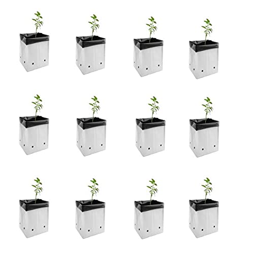 ZEONELY MART Poly Grow Bags | LDPE UV Resistant Grow Bags for Terrace Gardening | Plant Covers for Home Gardening | Nursery Covers for Vegetable and Flowering Plants. (White 30X30X60 Cms Qty-12 Pcs) (B08RYNY5P9) Amazon Price History, Amazon Price Tracker