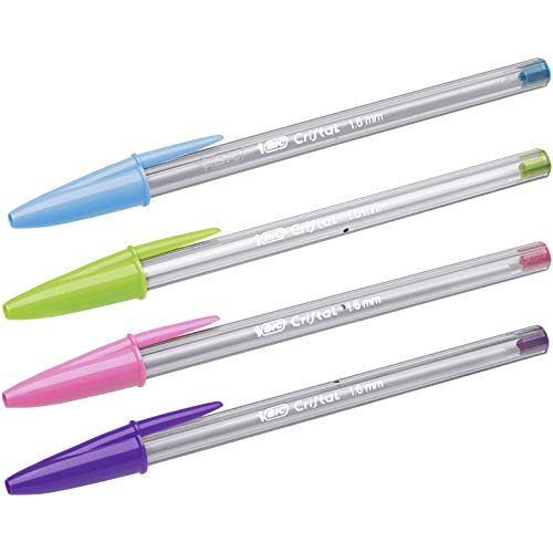 BIC Cristal Multicolour Bolígrafos Punta Ancha (1.6 mm) – Colores Surtidos, Bolsa de 20+7 Unidades, ideal para dibujos y anotaciones, Multicolor