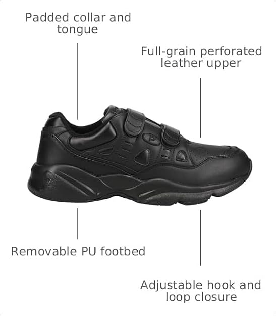 Propet Mens Stability Walker Walking Walking Sneakers Shoes - Black