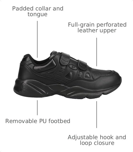 Image of Propet Mens Stability Walker Walking Walking Sneakers Shoes - Black