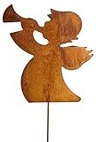 Bornhöft Gartenstecker Engel 118cm Metall Rost Gartendeko Edelrost