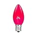 Novelty Lights 25 Pack C9 Outdoor Christmas Replacement Bulbs, Pink, E17/C9 Intermediate Base, 7 Watt