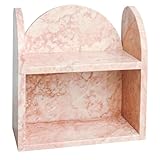 DUANYAN Marble Bathroom Counter Organizers and Storage, 2-Tier Luxurious Makeup Organizer for Perfume Cosmetic Skincare Jewelry, Natural Marble Counter Shelf, No Assembly Required