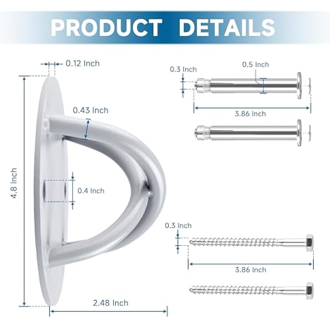 Wall and Ceiling Mount Bracket for Suspension Straps, Gymnastic Rings, Yoga Swings & Hammock Resistance Band Battle Rope