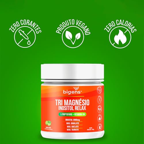 Tri Magnésio (dimalato, quelato, taurato) Inositol Relax, 180g, Biogens (Limão)