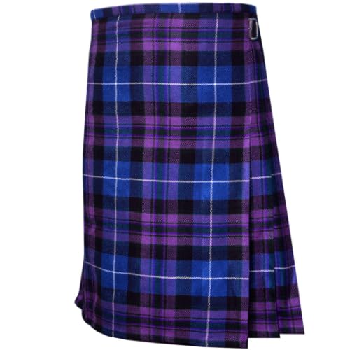 RIDEX Men's Premium 8 Yard Tartan Kilt - Scottish Traditional Highland Outfit with Free Flashes (Pride of Scotland, 36)
