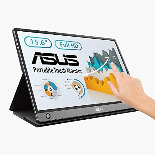 ASUS ZenScreen Touch MB16AMT 15.6" USB Type-C Portable Monitor, FHD (1920x1080), IPS, 10-point Touch, up to 4 hours battery, Micro-HDMI, Foldable Smart case, Compatible with USB Type-A, Auto-Rotate