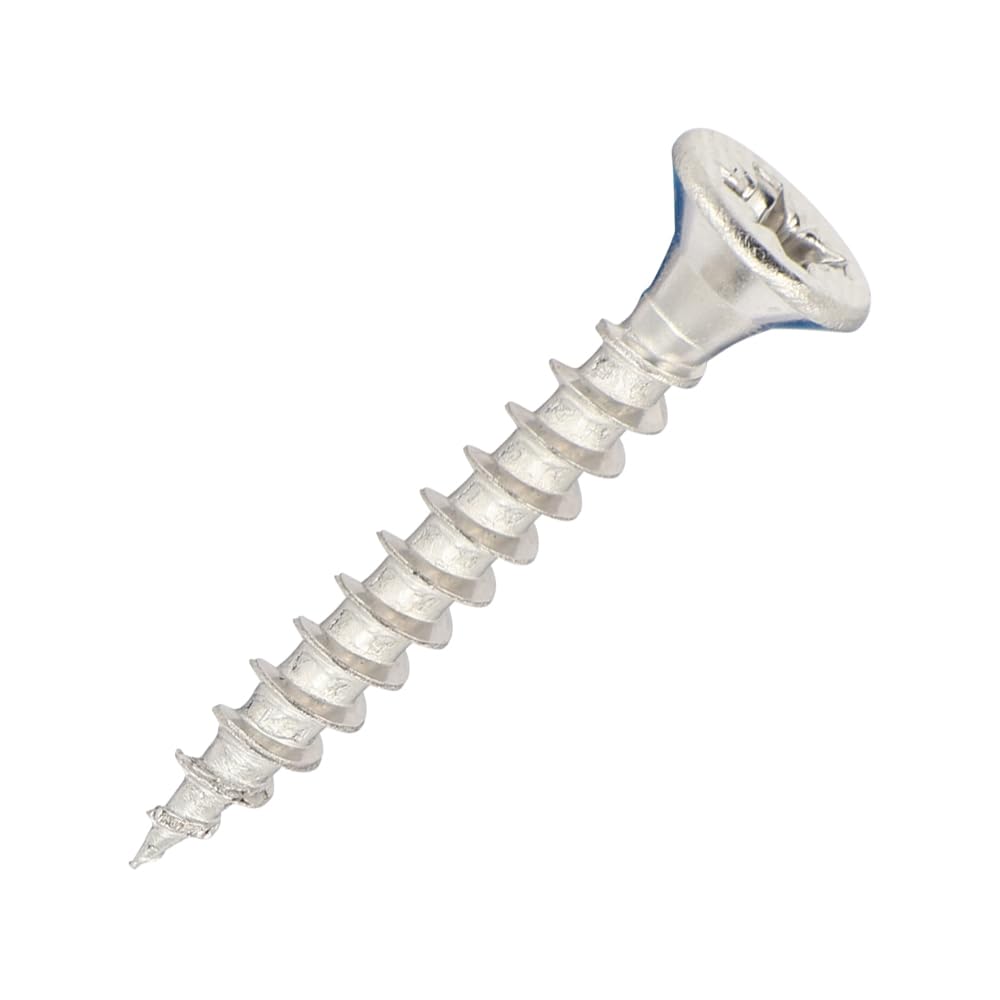 SiDAX | Stainless Steel Woodscrews | PoziDrive | Countersunk | A2 Stainless Steel | 3.5 x 25mm | Box 200 pcs (CHP04-035025)