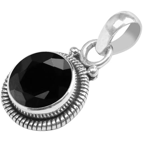 Black Tourmaline Stone 925 Sterling Silver Pendant Necklace For Women Girls Gift, Natural Gemstone Pendant Necklace, Solitaire Pendant, Handmae Pendant