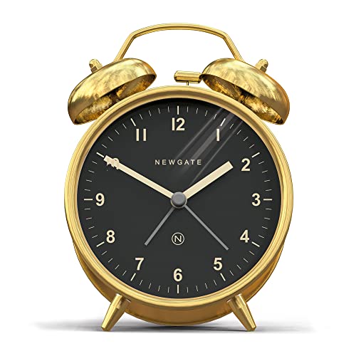 Newgate ® Charlie Bell Echo Alarm - Small Contemporary Bedside Alarm Clock - Bedroom Accessories - Alarm Clocks - Desk Accessories - Bedside Clock - Arabic Numerals - Brass Effect… #TOP25
