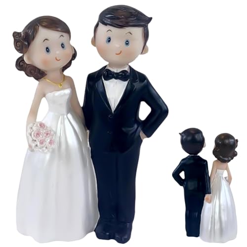 Figura Decorativa de Pareja de Novios,Decoración para tarta de pareja de novios,figuras de novio de novios,románticas tortas de amor novia para cumpleaños,boda,día de San Valentín,decoración del coche