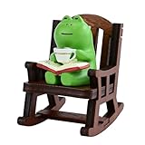 Mevodeata Cute Mini Frog Figurine with Small Sofa Resin Figure for Office Home Decor for Frog Lovers (Rocking Chair)