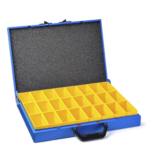 Metallkoffer KM 320 – Robuster Werkzeugkoffer aus Stahlblech, Sortimentskasten für Kleinteile, mit Schaumstoffeinsatz, für Fahrzeugeinrichtungen &...
