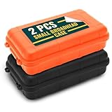 2 Pcs Small Waterproof Case With Foam – Small Dry Box Waterproof, Shockproof Drybox 4.92x2.95x1.53', Compact & Easy to Carry Camping Survival Kit | Bright Colors for Outdoor Adventures & Travel