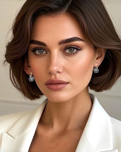 Vintage Gold Flower Birthstone Earrings - Hypoallergenic Leverback Floral Earrings, Trendy Jewelry Gift for Women3