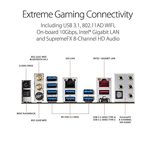 Image of ASUS ROG RAMPAGE VI EXTREME LGA2066 DDR4 M.2 U.2 X299 EATX Motherboard with onboard 802.11AD WiGig Wi-Fi USB 3.1