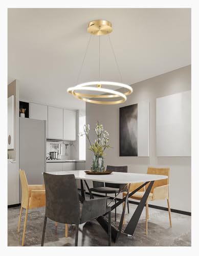 Suspension LED doré MOCHAMIK circulaire 42cm à intensité variable - 2
