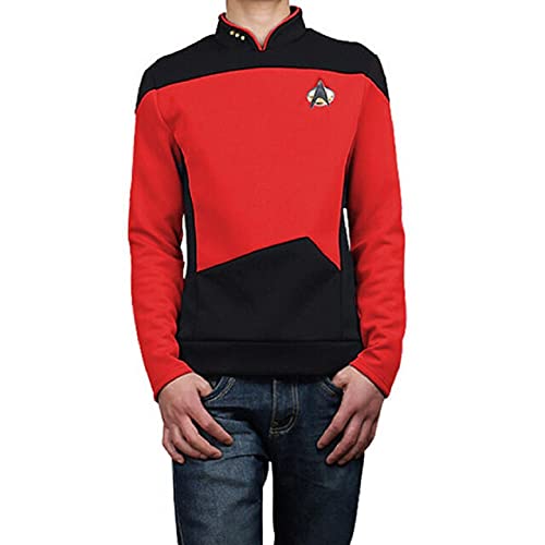 Pinlian Herren Nächste Generation Next Generation Enterprise Kapitän Jean-Luc Picard Jacke Uniform Oufit Cosplay Kostüm Rot XX-Large Cover