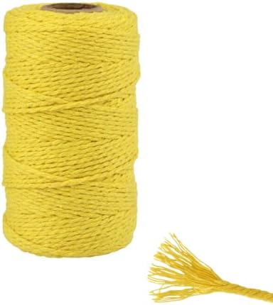 WYSUMMER Macrame Cord, Soft Twisted Cotton Rope Biodegradable Cord for Wall Hanging, Plant Hangers, Crafts, Knitting, Decorative Projects (Black, 3mm×100m(About328ft))