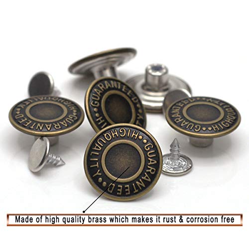 Enosea 20Mm Ghq Jeans Button Tack Jacket Buttons Metal Replacement Kit 12 Set (20Mm) #TOP1