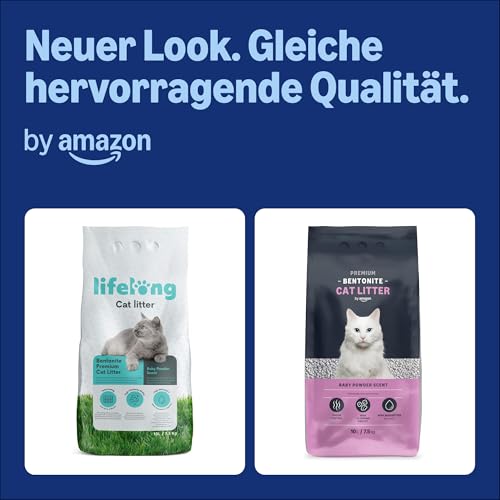 by Amazon Bentonite Premium Katzenstreu, mit Babypuderduft, 10L (1er-Pack) (Zuvor eine Marke von Lifelong, gleiches Produkt)
