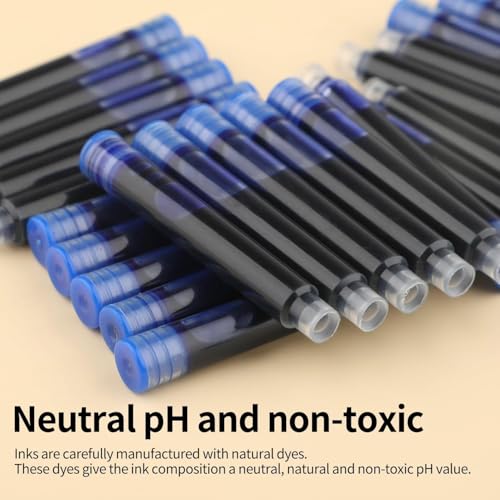 Image of Amitasha 27 Pc Black Fountain Pen Ink Cartridge Refills - Ideal for Calligraphy and Writing Refill Kids and Adult Office Supply