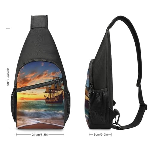 Mochila tipo sling blanca para senderismo y uso casual miniatura 2