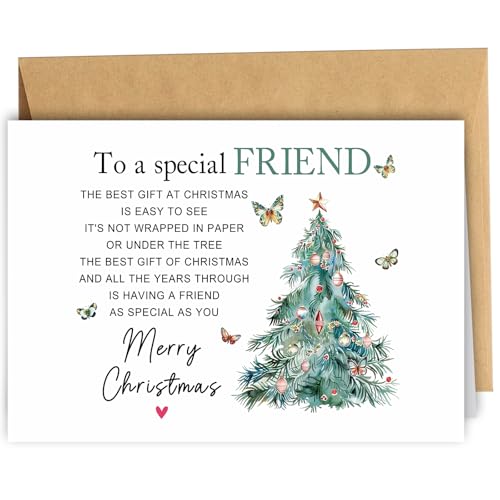 RYYike Best Friend Christmas Card, Xmas Card Gift for Bestie, Holiday Card for Friend, Merry...