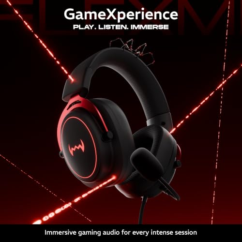 Image of daWg HeadBug G30 Wired Gaming Headset, 50mm Neodymium Drivers, Virtual 7.1 Surround Sound, Hi-Res Audio, Flexible Gaming Mic, Audio Controls, RGB LED, Soft Ear Cushions, Windows Software (Black)