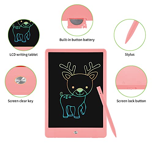 PINKCAT-LCD-Writing-Tablet-10-inch-Colorful-Doodle-Board-Erasable-Reusable-Toddler-Drawing-Pads-Educational-and-Learning-Kids-Toys-Gifts-for-3-8-Years-Old-Kids-Pink