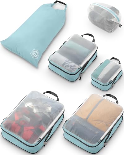 Large Packing Cube Set with See Through Mesh- Compression Packing