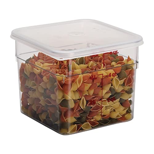 Image of Camsquare Food Container, 6 Qt, 8-3 /8'' X 8-3 /8'' X 7-1 /4'', Clear, Orange Graduation, (6 Pieces /Unit)