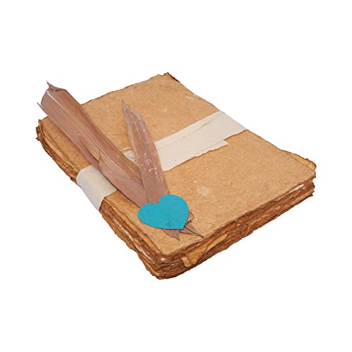Image of SURPRISE SOMEONE Vintage Handmade Paper Sheet | A4 Size Sheets with Deckle Edge (50 Sheets) | Vintage Brown