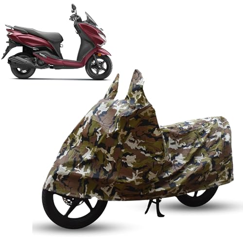 Image of Sulfar Bike Cover for Suzuki Burgman Street 125 (Standard /Ex) | Waterproof, Dustproof & UV Protected | All Weather Two Wheeler Cover (Army Green) New 2026 Variants