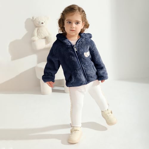 Baby Boys Girls Fleece Jackets Zip Up Hoodies Cute Bear Coats Fall Winter Fuzzy Jacket Newborn Boys Girls Outwear3