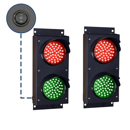 Signaworks Set of 2 Red/Green LED Loading Dock Traffic Lights for Mounting Inside and Outside of Dock Door. 120VAC, Mounting Brackets, Cable Glands Ready to Wire.(NO Power Cord Included)