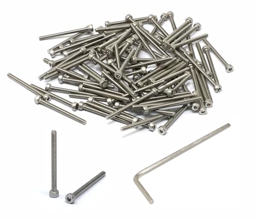 Image of iexcell 100 Pcs M2.5 x 30mm Thread Pitch 0.45 mm Stainless Steel 304 Hex Socket Head Cap Screws Bolts Kit