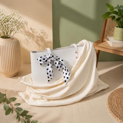 Image of Cotton Dust Bags for Handbags Organizer Pack of 5 | Bags for luxury handbag| Dust bag for women handbag| Hand bag cover for Designer Handbags Protects from Dust| Drawstring Travel Storage bag