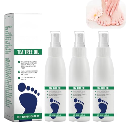 3pcs Foot Spray with Tea Tree Oil Tea Tree Oil Foot Spray Clean Feet And Shoes Keep Fresh Fast Dry Suitable For Travel.