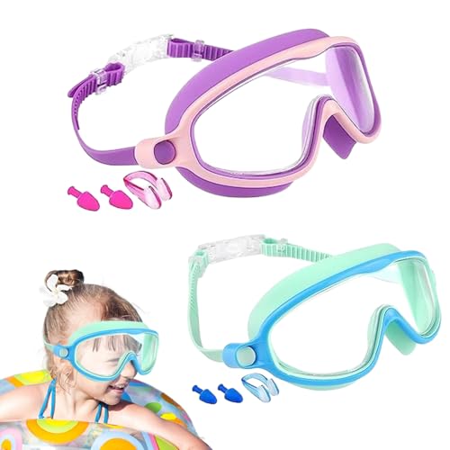 Gafas de natación para niños, visión amplia, protección UV, sin fugas, para niños pequeños, piscina, buceo, playa, actividades acuáticas de verano