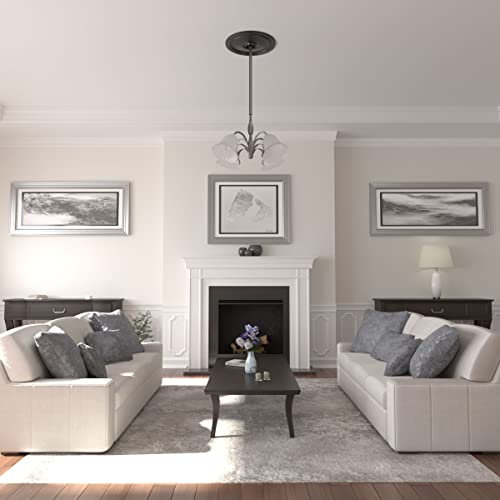 Image of Ekena Millwork CM24DIBLF Diane Ceiling Medallion, 24 inchOD x 3 5 /8 inchID x 1 1 /4 inchP (Fits Canopies up to 6 1 /4 inch), Hand-Painted Jet Black