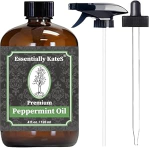 Peppermint Essential Oil 4 oz. with Detailed User’s Guide E-book and Glass Dropper by Essentially KateS. by Essentially KateS