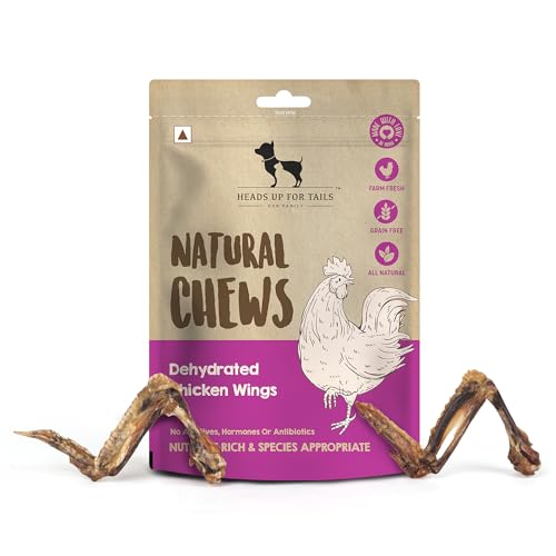 Image of HUFT Natural Chews - Dehydrated Chicken Wings for Dogs - 70 g | Single-Ingredient Dog Treats | No Additives, Antibiotics or Hormones | Grain-Free, No Preservatives | Support Joint Health