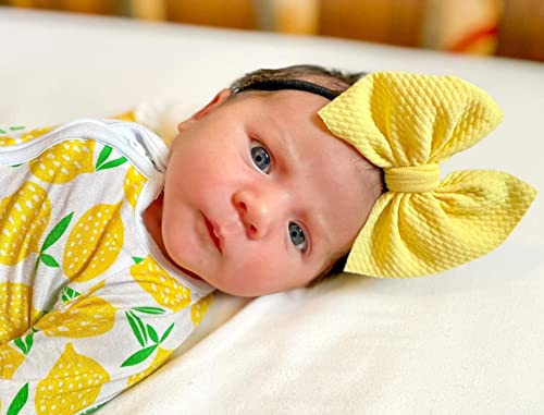 Newborn Hair Bow Bundle Mini Bow Bundle (Black Nylon Band) image 5